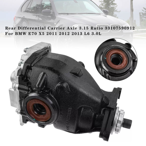 2011-2013 BMW X5 L6 3.0L 3.15 E70/F15 Series Rear Differential Carrier Axle 3.15 Ratio 33107590911 33107590912 Generic