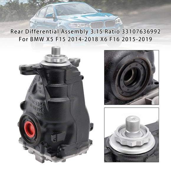 2016 BMW X5 xDrive35d, xDrive35i, xDrive40e 2.0L L4 - Electric\/Gas, 3.0L L6 - Diesel, 3.0L L6 - Gas Rear Differential Assembly 33107636992 Generic