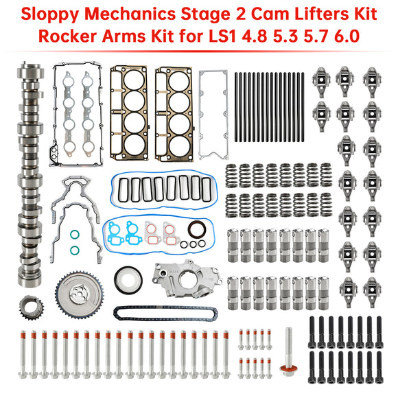 Sloppy Mechanics Stage 2 Cam Lifters Kit Rocker Arms Kit for LS1 4.8 5.3 5.7 6.0