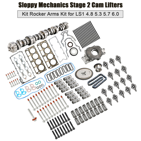 Sloppy Mechanics Stage 2 Cam Lifters Kit Rocker Arms Kit for LS1 4.8 5.3 5.7 6.0