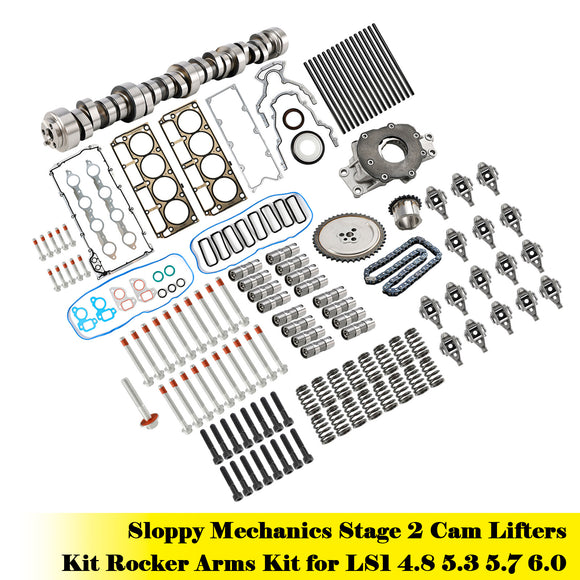 Sloppy Mechanics Stage 2 Cam Lifters Kit Rocker Arms Kit for LS1 4.8 5.3 5.7 6.0