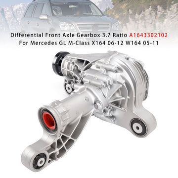 2009/07-2011/12 Mercedes-Benz M-Class W164 ML 300 CDi 4matic 2987 ccm, 140 KW, 190 PS Differential Front Axle Gearbox 3.7 Ratio A1643302102 164330210280 Generic - 0