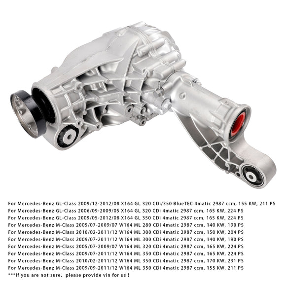 2006/09-2009/05 Mercedes-Benz GL-Class X164 GL 320 CDi 4matic 2987 ccm, 165 KW, 224 PS Differential Front Axle Gearbox 3.7 Ratio A1643302102 164330210280 Generic