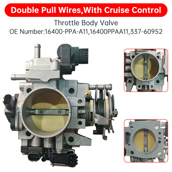 Double Pull Wires Throttle Body 16400-PPA-A11 For Honda CR-V 2.4L 2003-2005