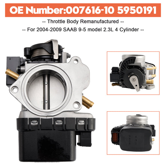 Throttle Body 5950191 00761610 For Saab 9-5 model 2.3L 4 Cyl 2004-2009