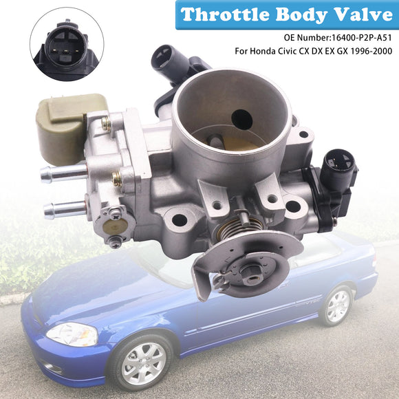 1996-2000 Honda Civic CX DX EX GX Throttle Body Assembly 16400-P2P-A51 Generic