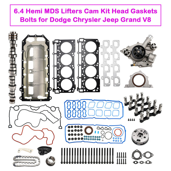 6.4 Hemi MDS Lifters Cam Kit Head Gaskets Bolts for Dodge Chrysler Jeep Grand V8