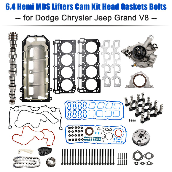 6.4 Hemi MDS Lifters Cam Kit Head Gaskets Bolts for Dodge Chrysler Jeep Grand V8