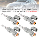 4Pcs Fuel Injector For Toyota RAV4 Camry Highlander Lexus NX RX 2.5L 23250-25020-2