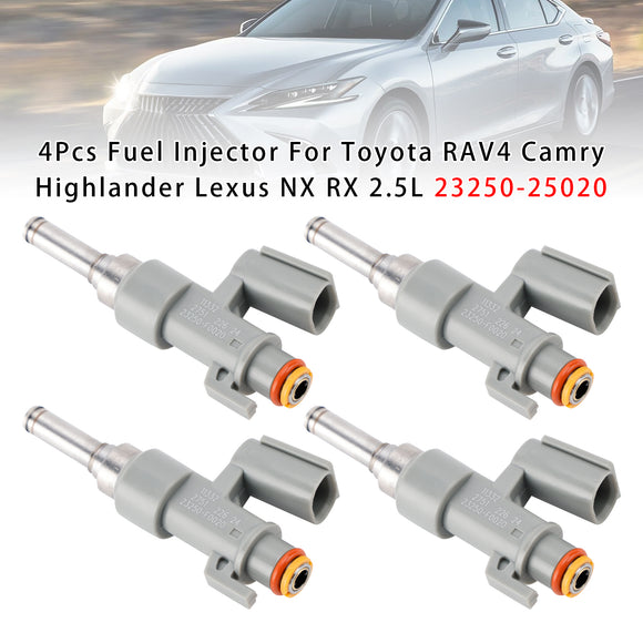 4Pcs Fuel Injector For Toyota RAV4 Camry Highlander Lexus NX RX 2.5L 23250-25020