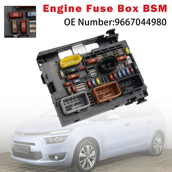 Engine Fuse Box BSM 9667044980 For Citroen C4 Picasso C5 III C6 Peugeot 3008