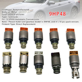 10PCS 9HP48 Auto Transmission Gearbox Solenoid Kit For Landrover Dodge Acura - 0