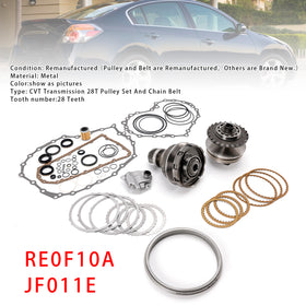 Transmission CVT Pulley 28T W/Belt+Chain & Rebuild Kit RE0F10A JF011E For Nissan - 0