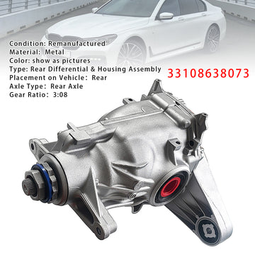 Rear Axle Drive Differential Diff Carrier 3.08 33108638073 For BMW G11 G12 G32 - 0