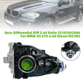 Rear Differential Diff 3.64 Ratio 33107602984 For BMW X5 E70 3.0d Diesel M57N2