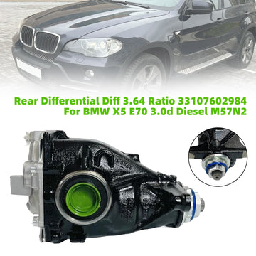 Rear Differential Diff 3.64 Ratio 33107602984 For BMW X5 E70 3.0d Diesel M57N2