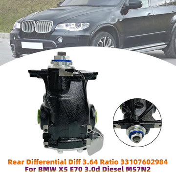 Rear Differential Diff 3.64 Ratio 33107602984 For BMW X5 E70 3.0d Diesel M57N2 - 0