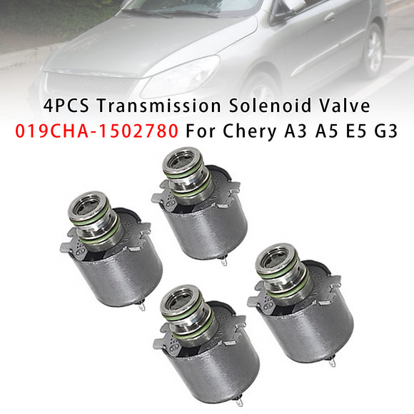 4PCS Transmission Solenoid Valve 019CHA-1502780 For Chery A3 A5 E5 G3