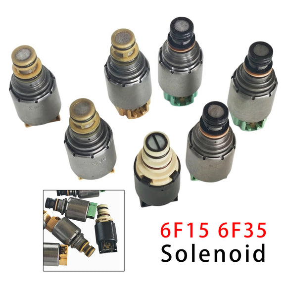 7PCS 6F15 6F35 Transmission Solenoid Kit (Black Solenoid Type) For Ford Mercury