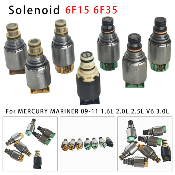 MERCURY MILAN 09-11 MEX L4 2.5L V6 3.0L 7PCS 6F15 6F35 Transmission Solenoid Kit Black Solenoid Type