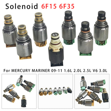 FORD FUSION 09-11 2.5L V6 3.0L 7PCS 6F15 6F35 Transmission Solenoid Kit Black Solenoid Type - 0