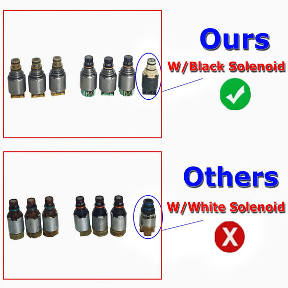 FORD ESCAPE 08-11 2.3L 2.5L V6 3.0L 7PCS 6F15 6F35 Transmission Solenoid Kit Black Solenoid Type