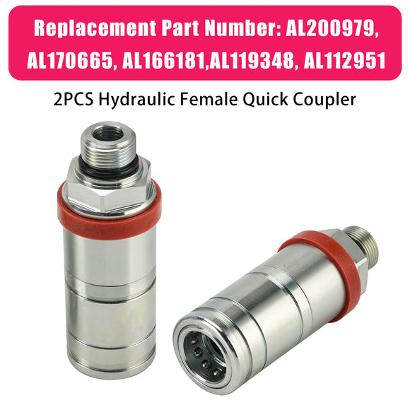 2PCS  AL200979 Hydraulic Female Quick Coupler For John Deere 6100 6400 7230