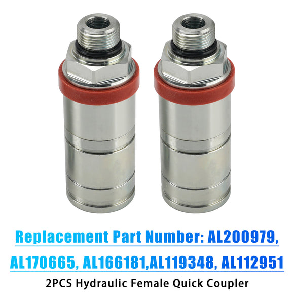 2PCS  AL200979 Hydraulic Female Quick Coupler For John Deere 6100 6400 7230