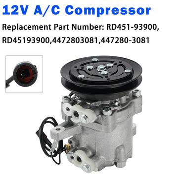 RD451-93900 447280-3081 A/C Compressor 12V For Kubota SSV65C SVL90C KX040-4 U55 - 0