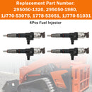 4Pcs 295050-1980 Fuel Injector 1J770-53050 1J770-53070 1J770-53051 For Kubota-1