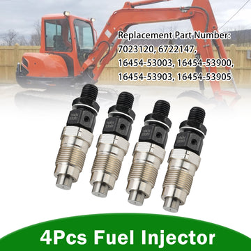 4Pcs 16454-53905 16454-53903 Fuel Injector For Kubota Engine V2003 V2203 V2403