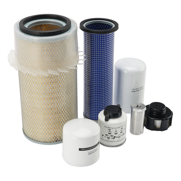 Bobcat A300, S250, S300, S330, T250, T300, T320 Skid Steer Loader. 7PCS Maintenance Filter Kit