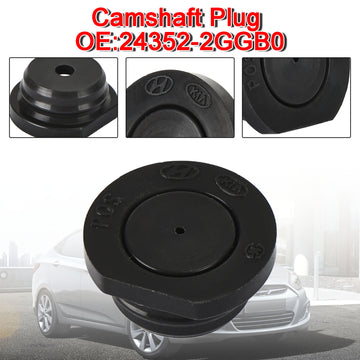 New Camshaft Plug Fits for Kia for Hyundai 24352-2GGB0 24352-2GGA0 Black - 0