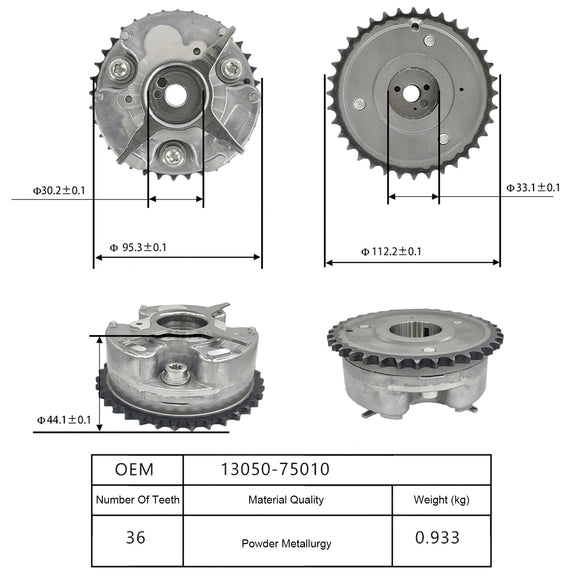 Camshaft Timing Gear 13050-75010 for Toyota Tacoma 05-12 4Runner 2010 2TR 2.7L
