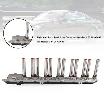 Right Coil Pack Spark Plug Connectors Ignition A2751500480 For Mercedes S600 - 0