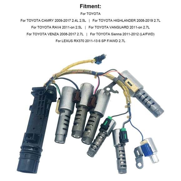 U760E Trans Solenoid w/ Harness For CAMRY HIGHLANDER RAV4 SIENNA SCION 6-Speed