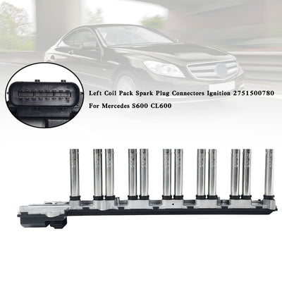 2001-2013 Mercedes-Benz S600 Left Coil Pack Spark Plug Connectors Ignition 2751500780 Generic - 0