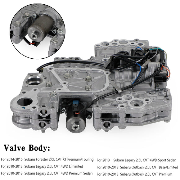 2010-2013 Subaru Legacy 2.5L CVT 4WD Limimted/Premium Sedan TR690 Transmission Valve Body Generic