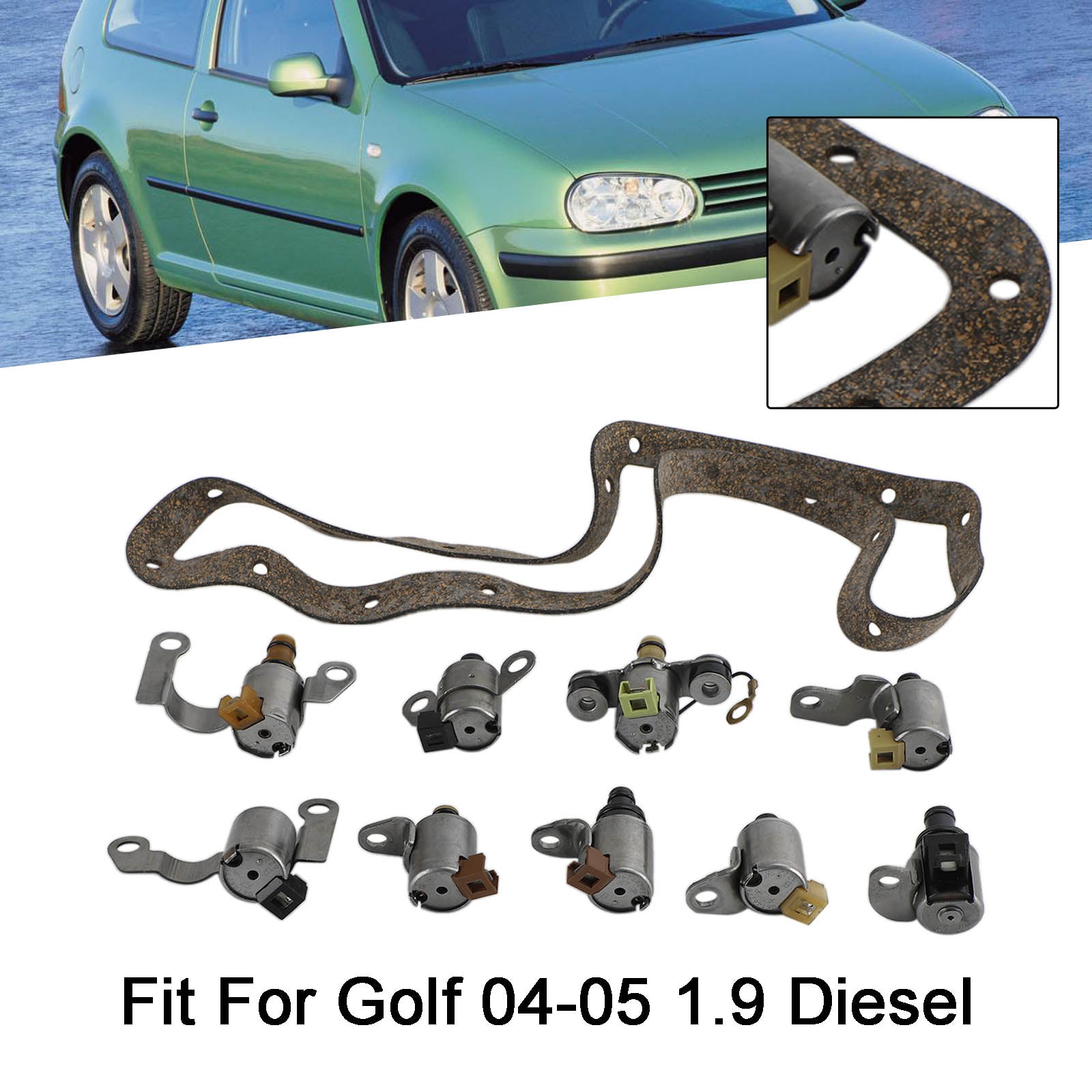 Supercarpart 1999-2005 Jetta 1.8L, 1.9L Diesel, & 2.8L JF506E 09A Transmission Shift Solenoid Set Gasket Generic