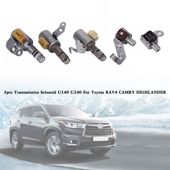 2005 Toyota Highlander Base Sport Utility 2.4L Limited 3.3L V6 5pcs Transmission Solenoid U140 U240 Generic
