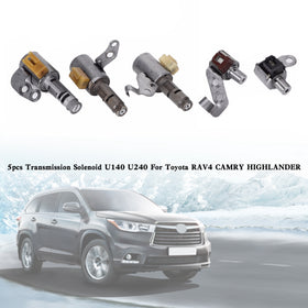 U140 U240 5pcs Transmission Solenoid for 2002-2004 Toyota Camry 3.0L Generic