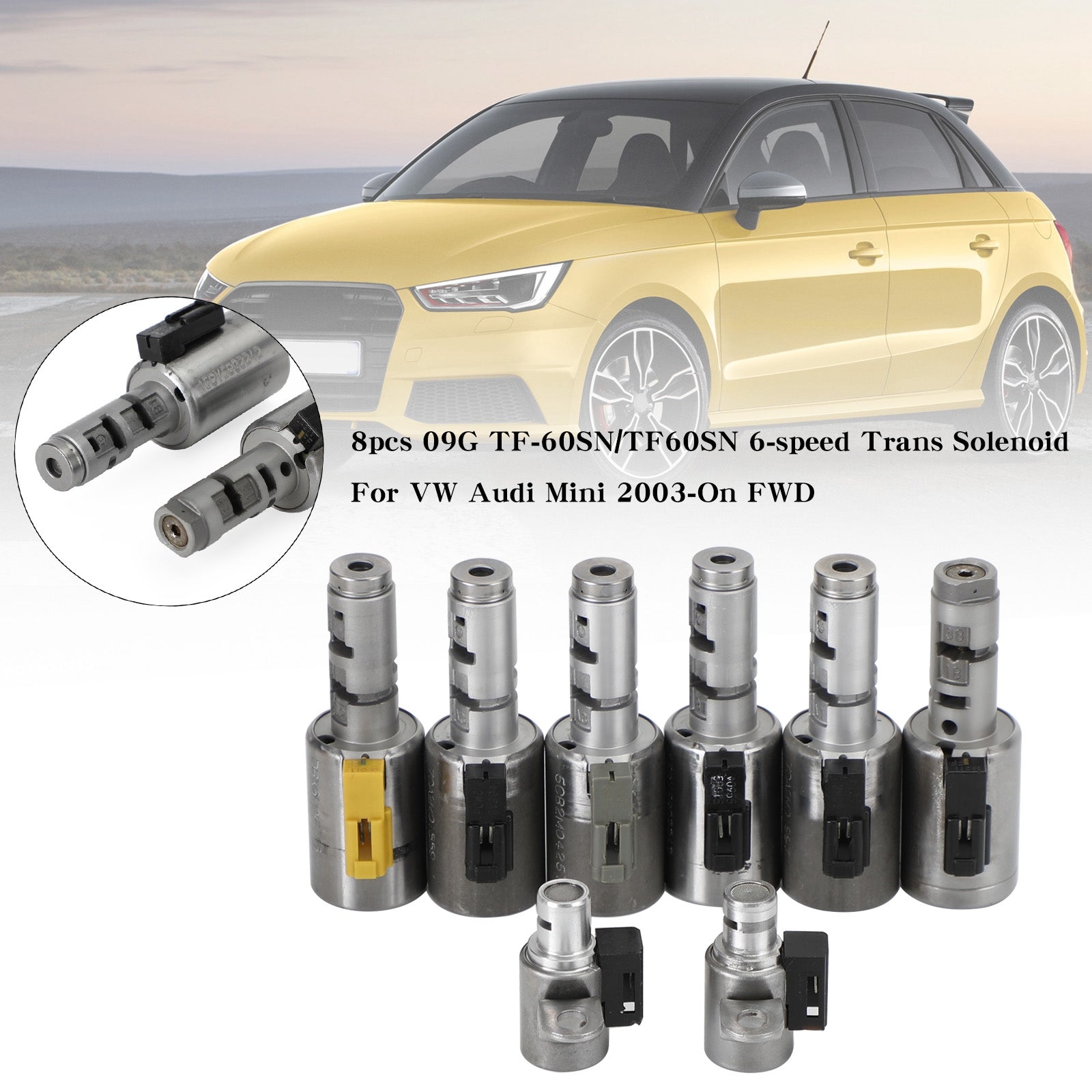 Supercarpart 2003-2006 Audi TT 1.8L FWD/AWD 8pcs 09G TF-60SN/TF60SN 6-speed Trans Solenoid Generic