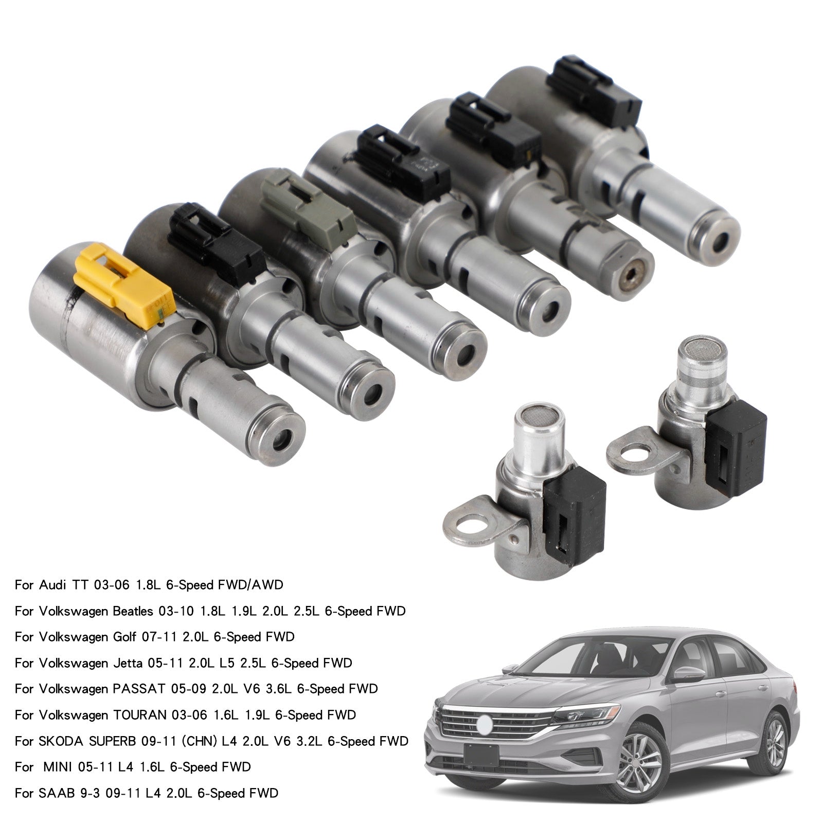 Supercarpart 2003-2006 Audi TT 1.8L FWD/AWD 8pcs 09G TF-60SN/TF60SN 6-speed Trans Solenoid Generic