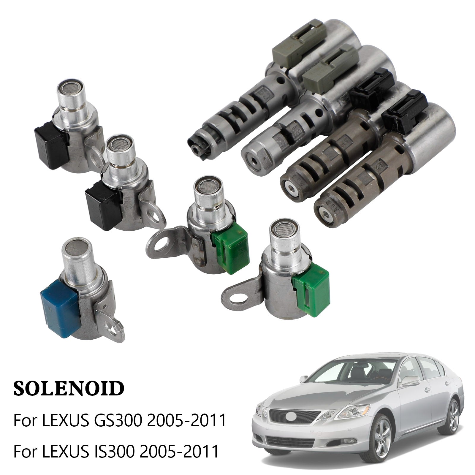 Supercarpart 2005-2011 Lexus IS250 2.5L IS300 GS300 A960E 6-SPEED Transmission Solenoids 9PCS Generic