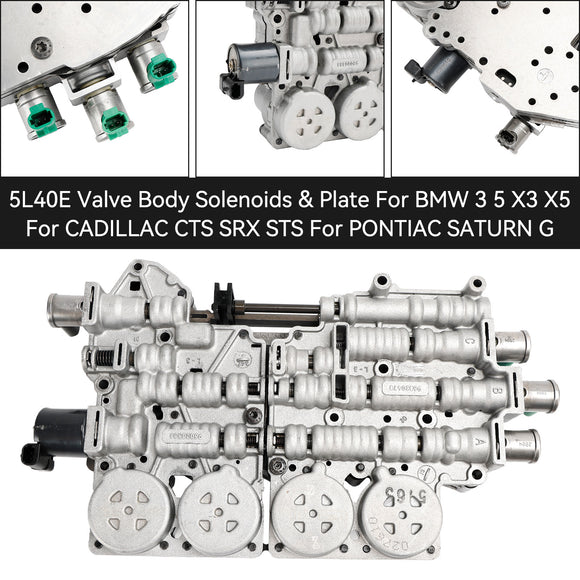 2000-2011 BMW 5 SERIES 2.2L 2.5L 2.8L 2.9L 3.0L V8 4.4L 5L40E Valve Body Solenoids & Plate P1347406 Generic