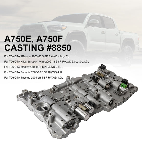 2003-2008 TOYOTA 4Runner 5 SP R/4WD 4.0L,4.7L A750E/F Transmission Valve Body W/Solenoids TB-50LS #8850 Generic