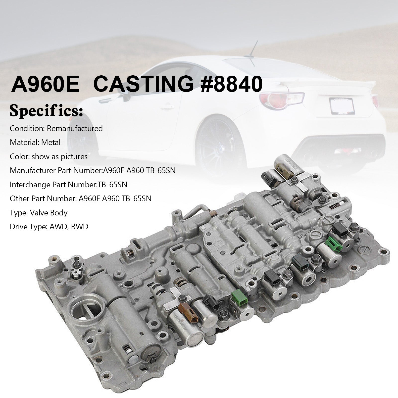 Supercarpart 2005-2015 LEXUS IS250 6 SP RWD 2.5L A960E A960 Transmission Valve Body W/ Solenoids TB-65SN Generic