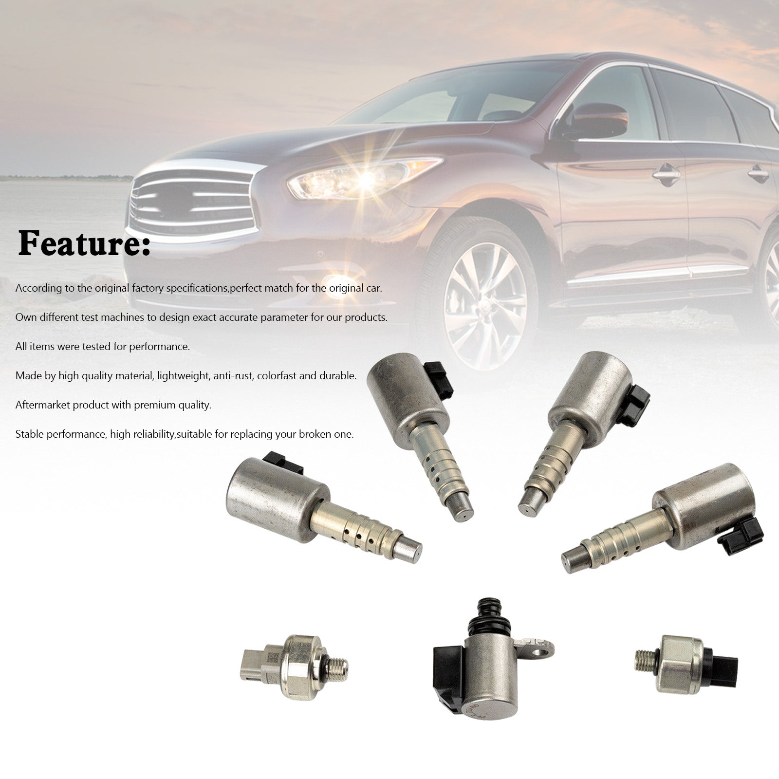 Supercarpart 2014 MITSUBISHI OUTLANDER L4 2.0L 2.4L JF016E JF017E CVT Transmission Solenoids Kit Generic