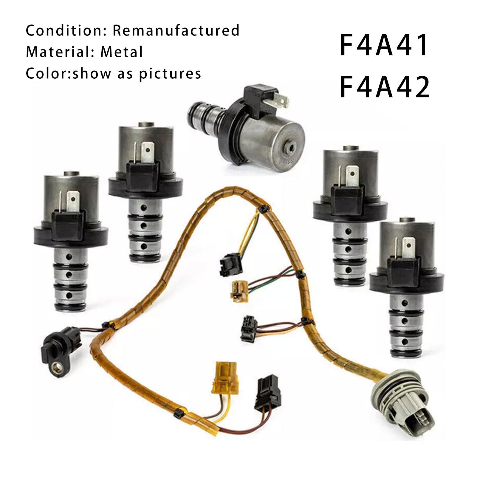 Mitsubishi Hyundai F4A41 F4A42 Transmission Shift Solenoid Kit with Harness Generic