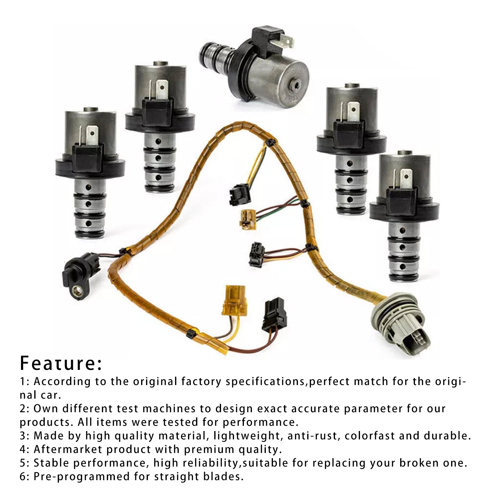 Mitsubishi Hyundai F4A41 F4A42 Transmission Shift Solenoid Kit with Harness Generic